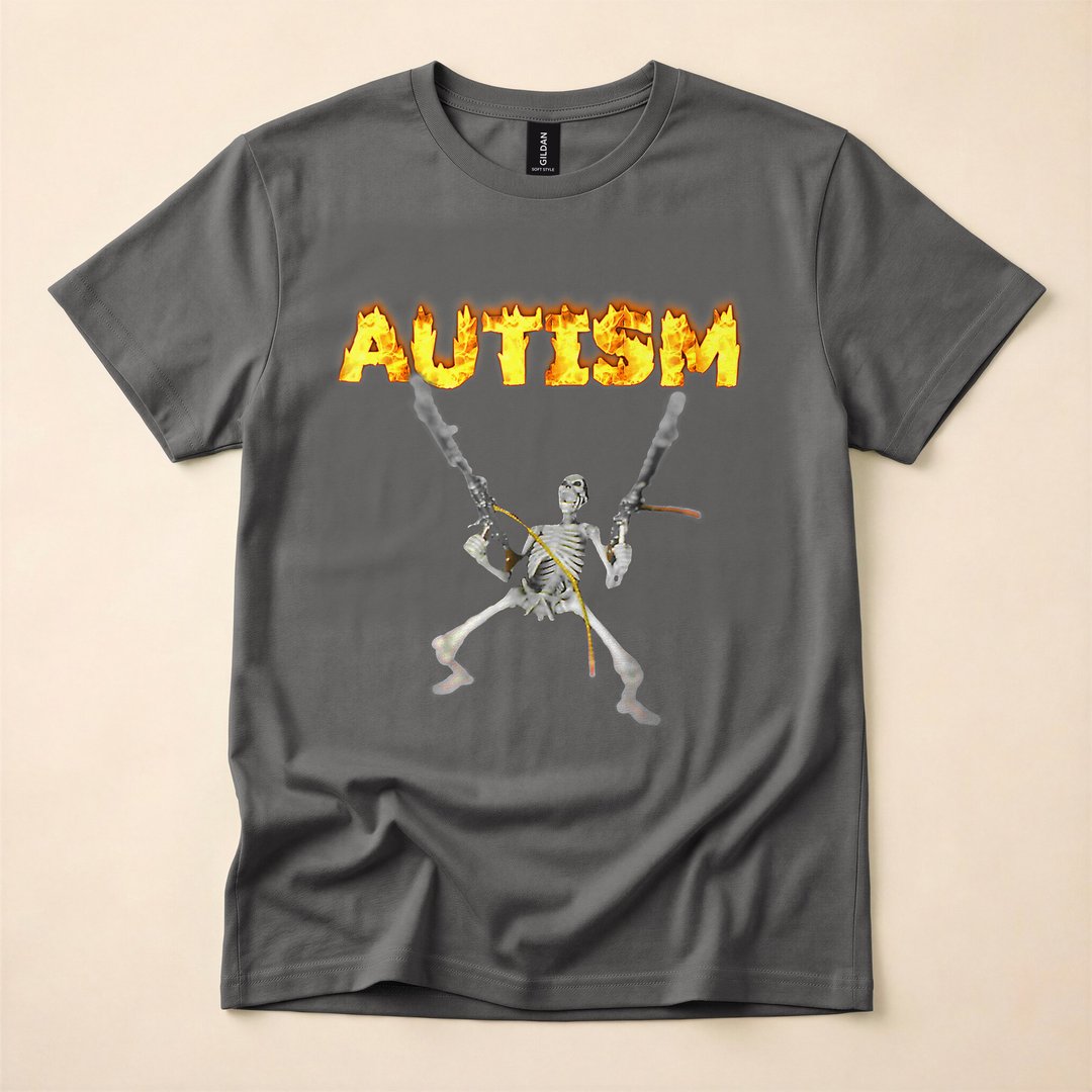 Autism Skeleton Funny Meme Halloween T-Shirt - photo 5