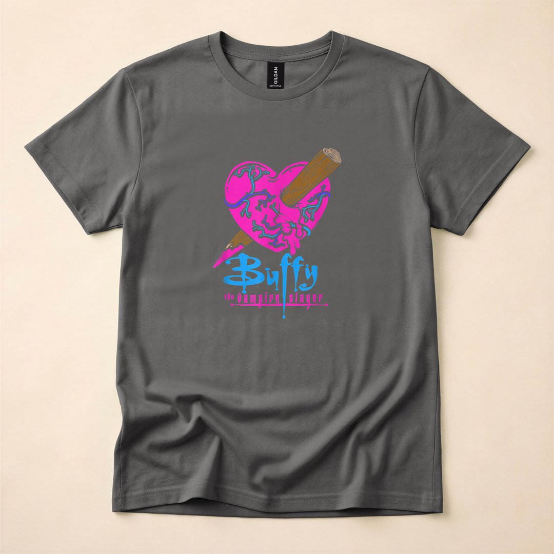 Buffy The Vampire Slayer Colorful Staked Heart T-Shirt - photo 5