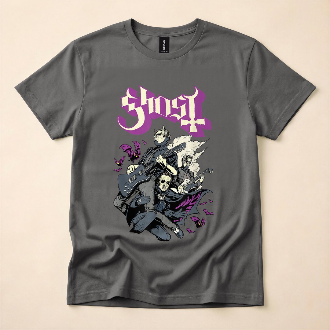 Ghost Bats and Band Spooky Occult T-Shirt - photo 5