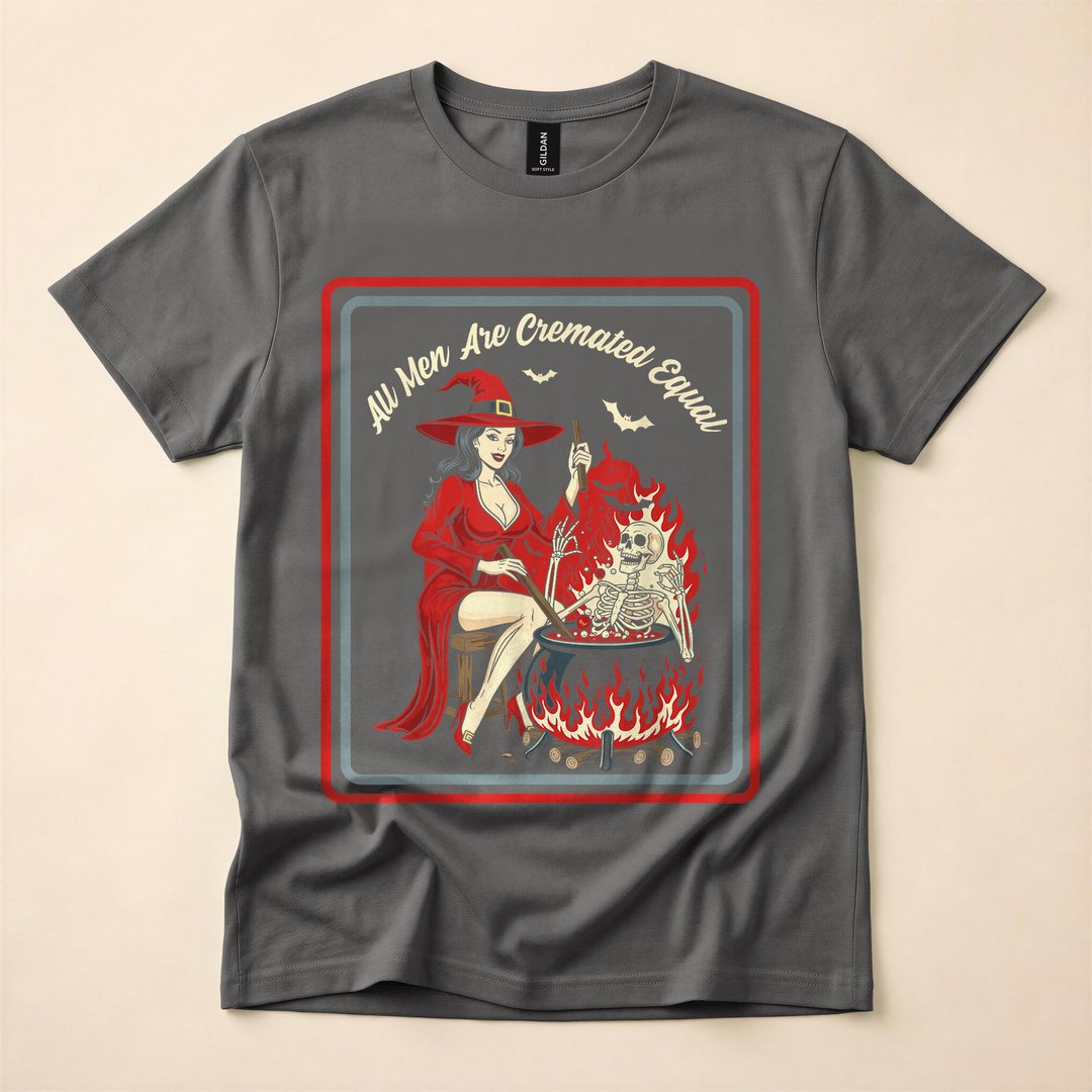 All Men Are Cremated Equal Vintage Horror Witch T-Shirt - photo 5