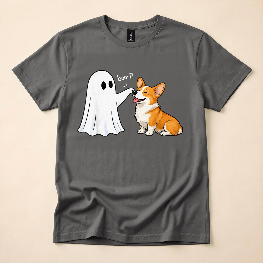 Corgi Boo-p Ghost Funny Dog Lover Halloween T-Shirt - photo 5
