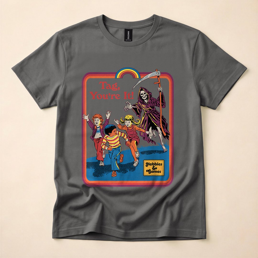 You're It Grim Reaper Funny Vintage Halloween T-Shirt - photo 5