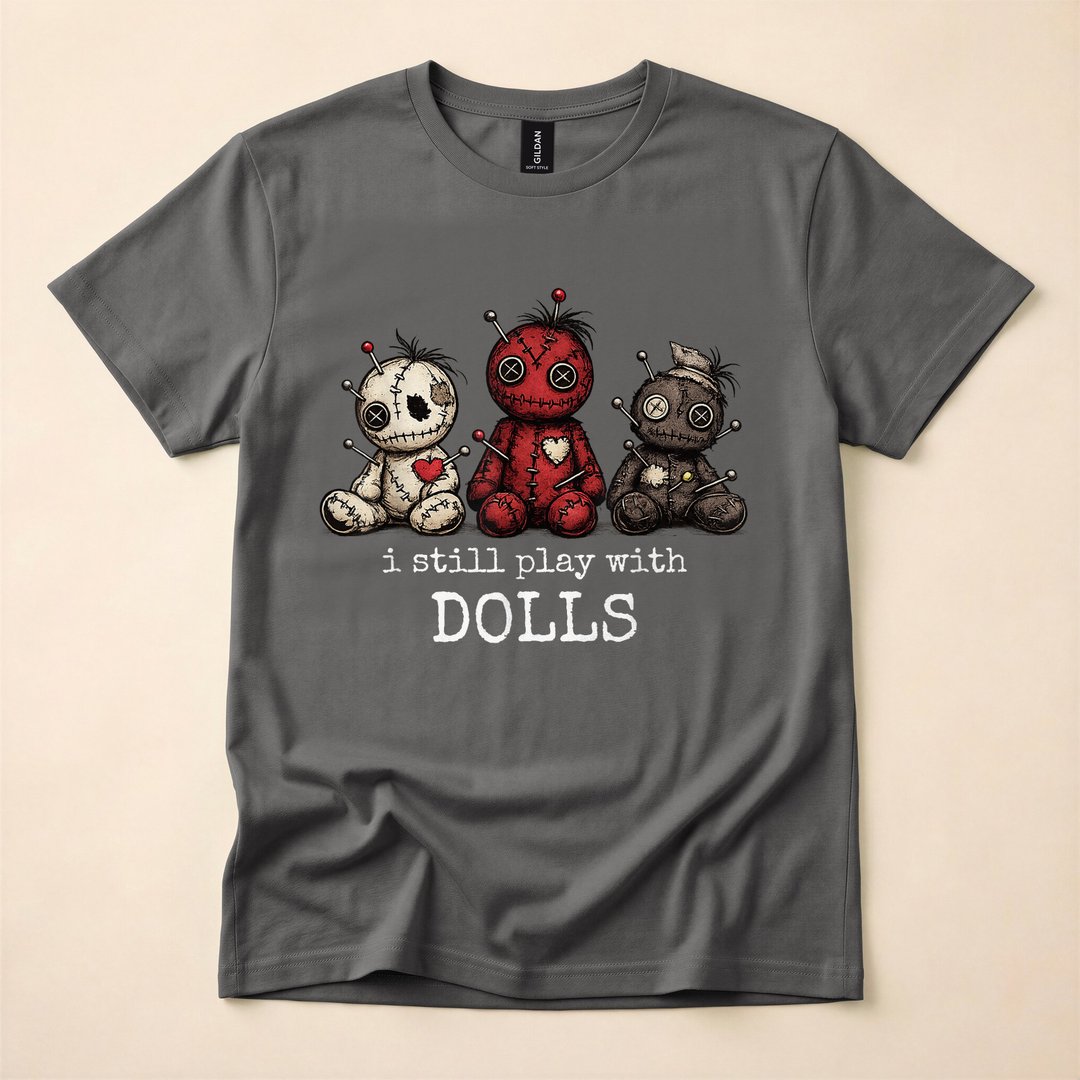 I Still Play With Dolls Funny Voodoo Halloween T-Shirt - photo 5