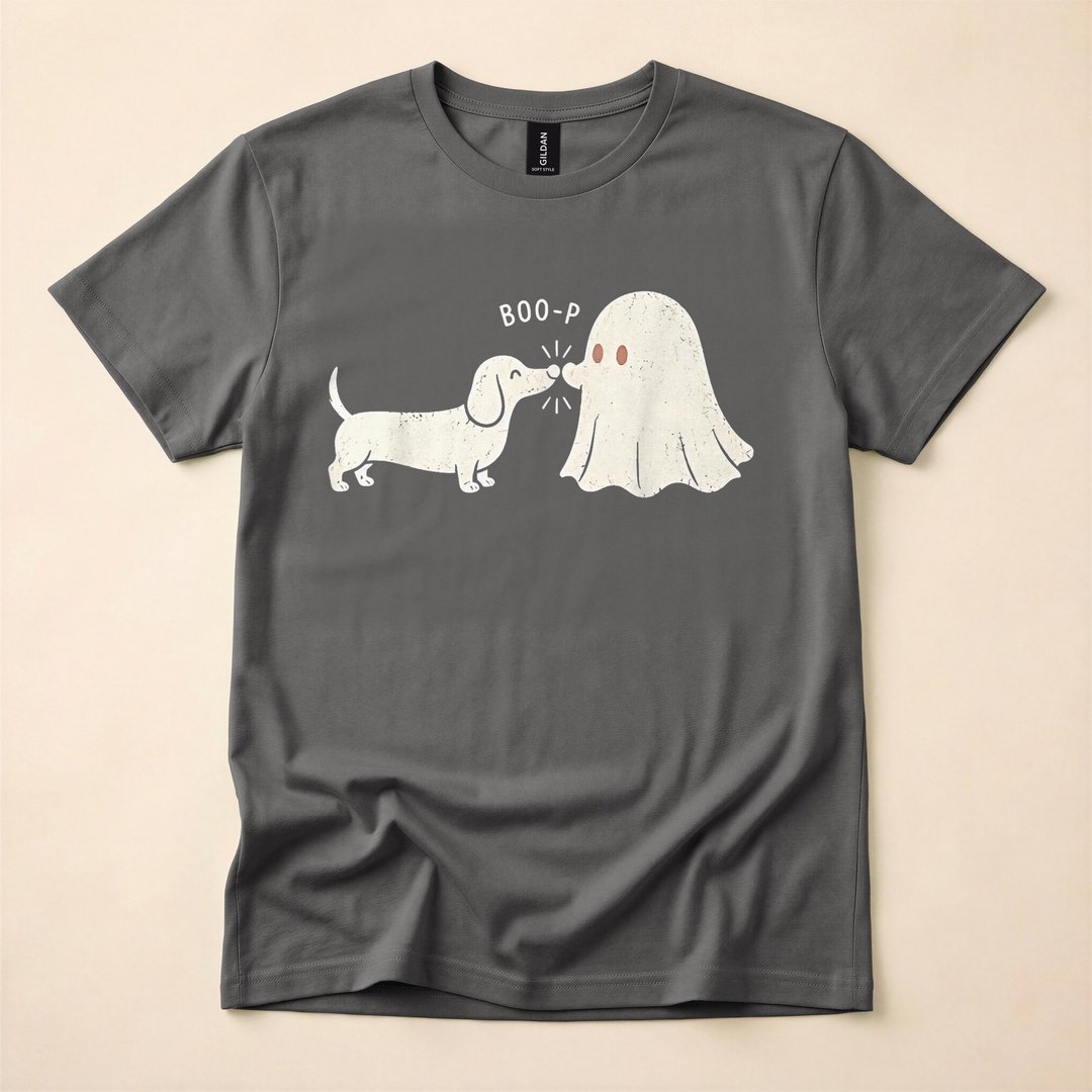 Boo Ghost Dachshund Funny Halloween Dog Lover T-Shirt - photo 5
