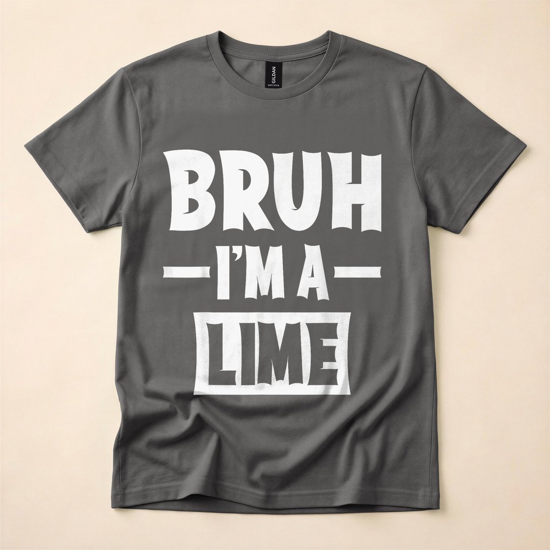 Bruh I'm a Lime Funny Lazy Halloween Costume T-Shirt - photo 5
