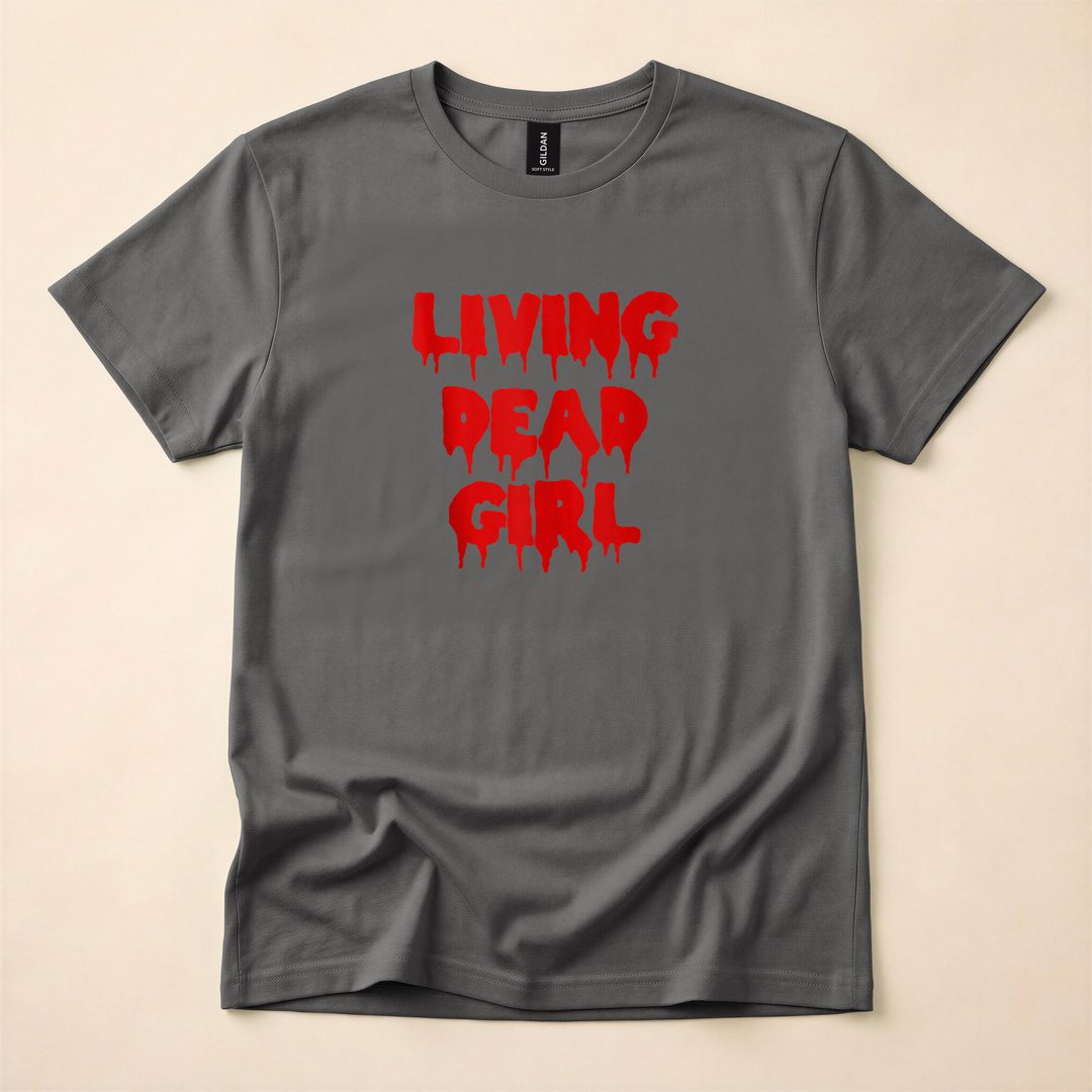 Dripping Blood Zombie Living Dead Girl Halloween T-Shirt - photo 5