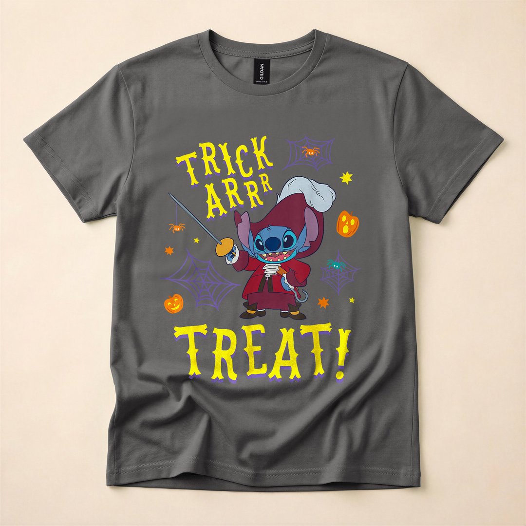 Stitch Captain Hook Trick ARR Treat Halloween T-Shirt - photo 5