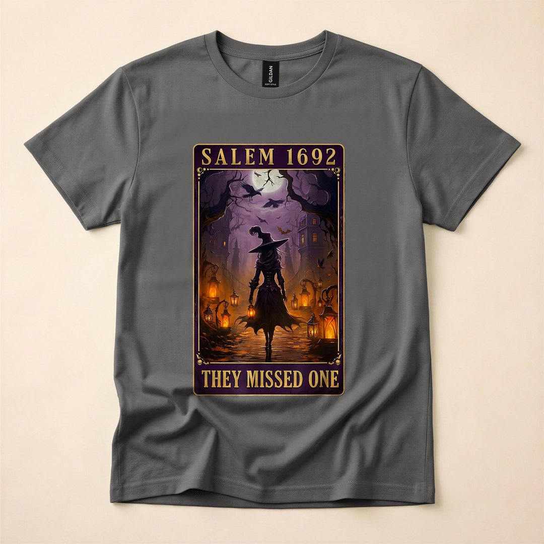 Salem 1692 They Missed One Funny Witch Halloween T-Shirt - photo 5