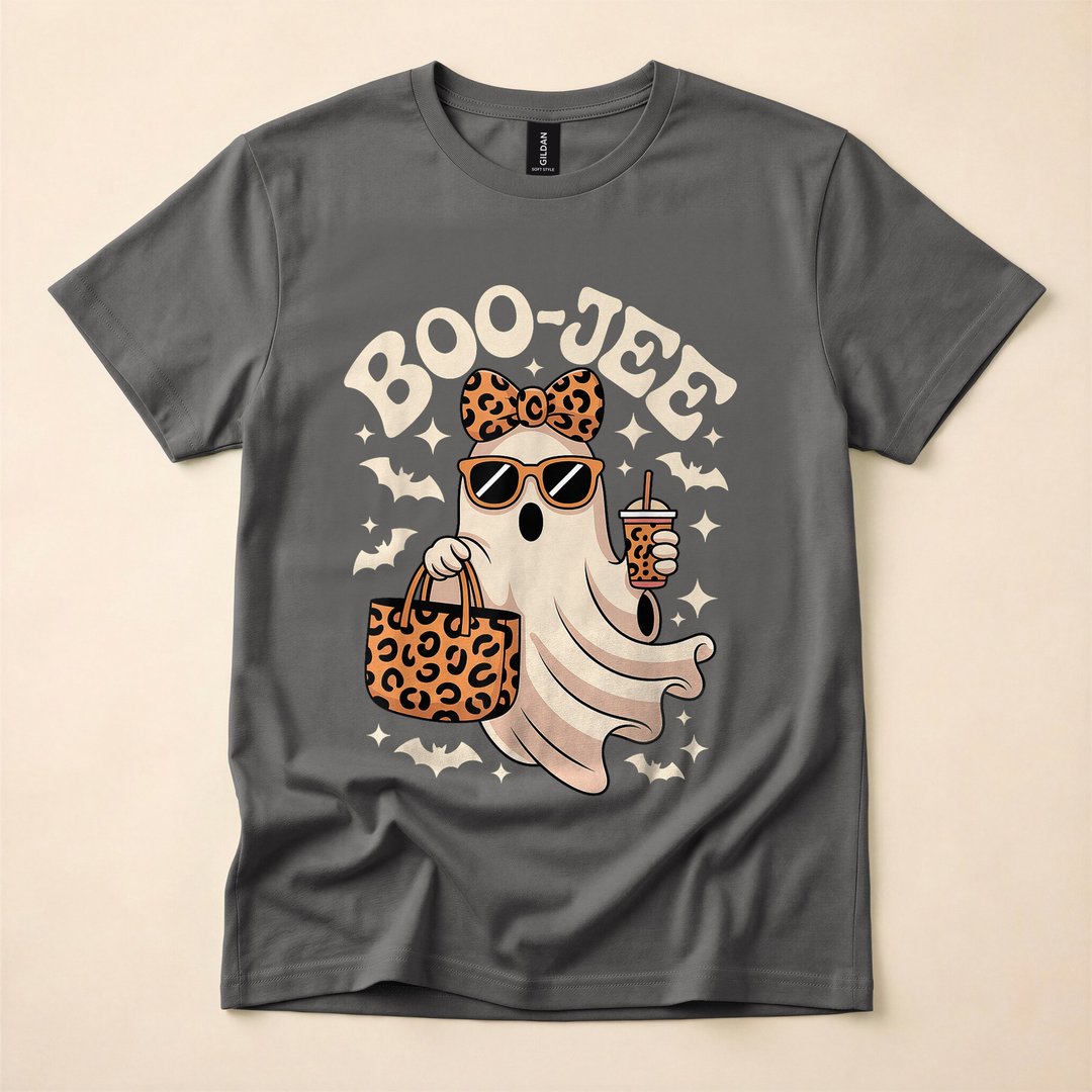 Coquette Leopard Boujee Ghost Halloween T-Shirt - photo 5
