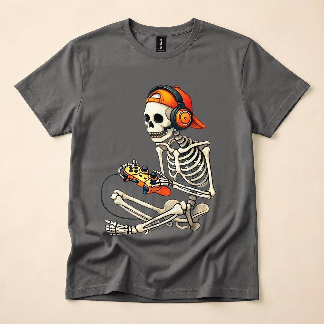 Skeleton Gamer Video Game Controller Halloween T-Shirt - photo 5