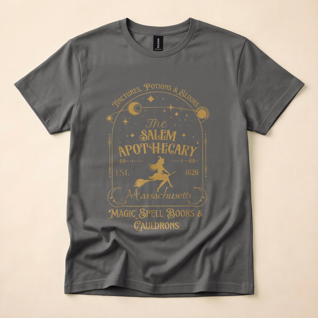 Salem Apothecary Boho Celestial Witchy Halloween T-Shirt - photo 5