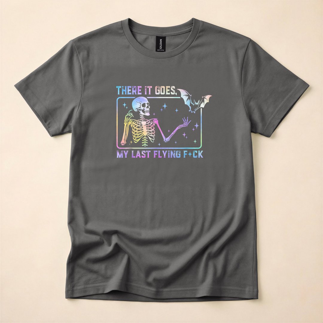 There Goes My Last One Funny Skeleton Tie-Dye Halloween T-Shirt - photo 5