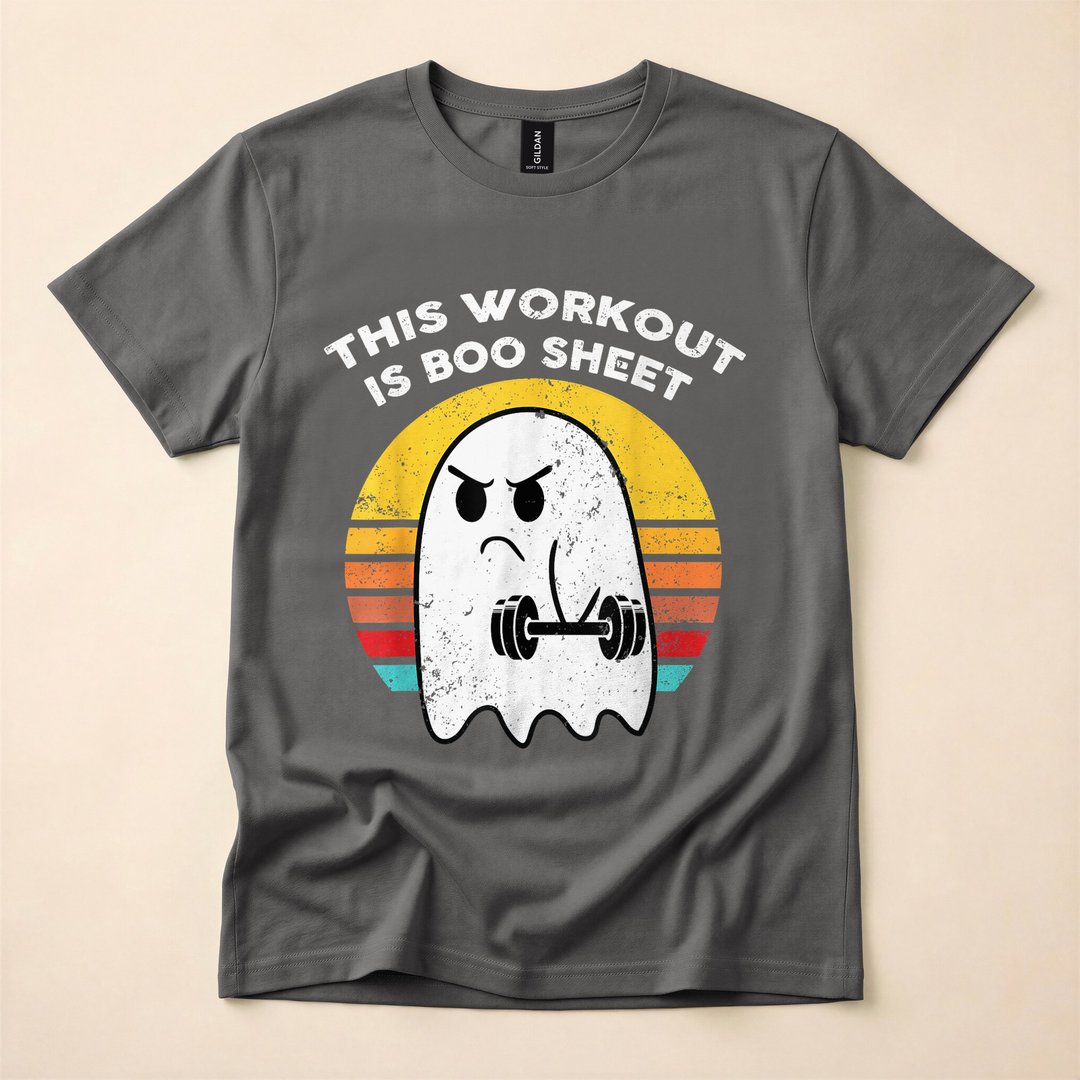 This Workout Is Boo Sheet Funny Ghost Gym T-Shirt - photo 5