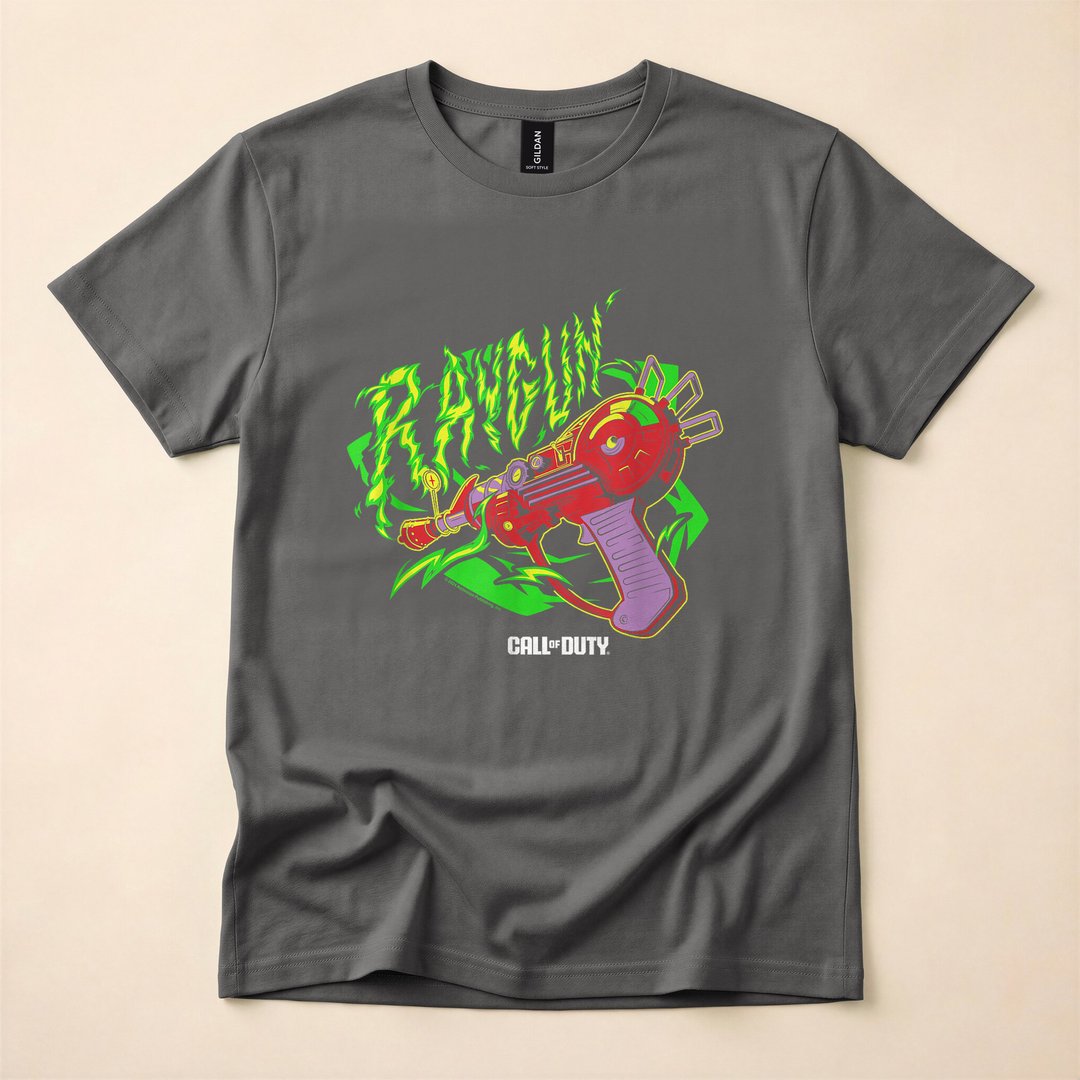 Call of Duty Zombies Raygun Neon Retro Logo T-Shirt - photo 5