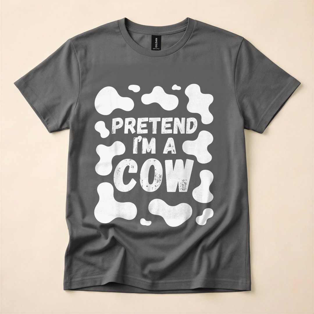 Pretend I'm a Cow Funny Last-Minute Halloween Costume T-Shirt - photo 5