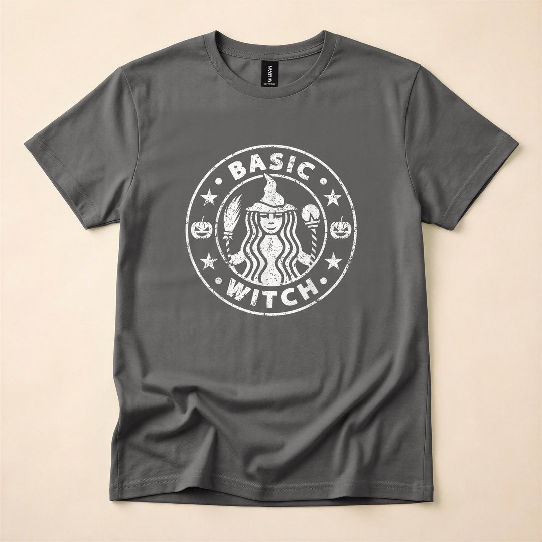 Basic Witch Funny Minimalist Halloween T-Shirt - photo 5