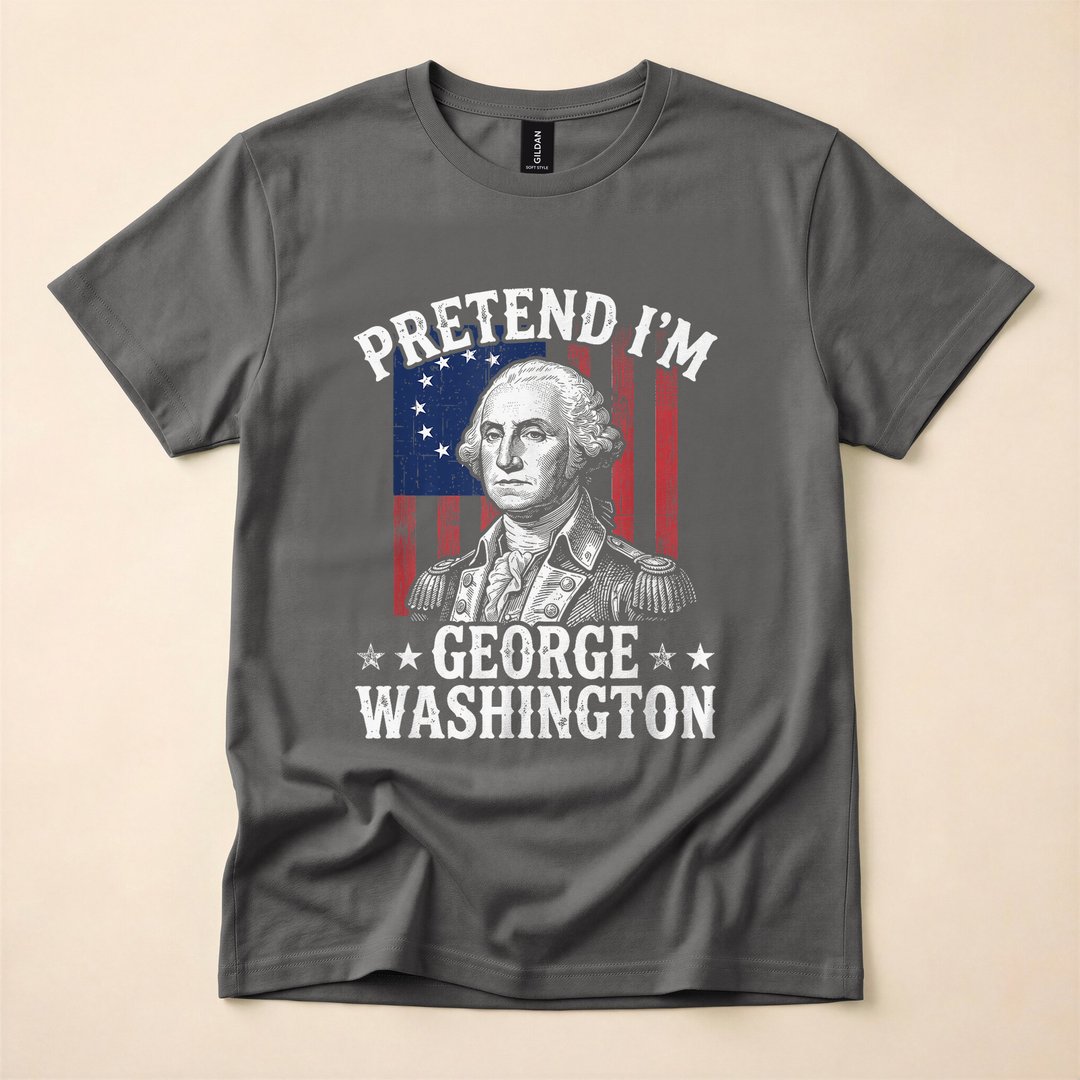 Pretend I'm George Washington Halloween Costume T-Shirt - photo 5