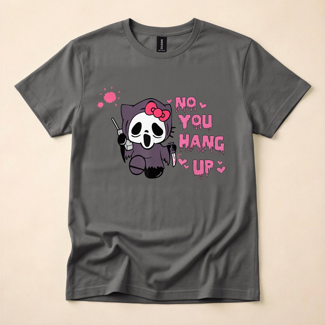 No You Hang Up Funny Skeleton Cats Horror Halloween T-Shirt - photo 5