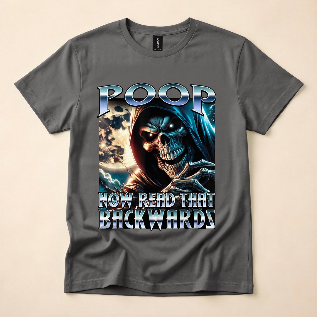 Now Read It Backwards Funny Skeleton Bootleg Meme T-Shirt - photo 5