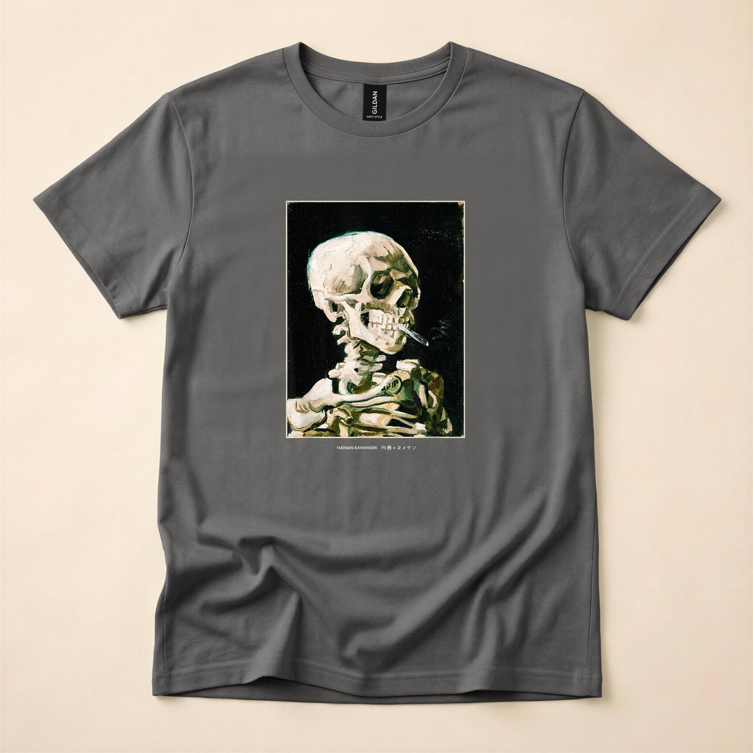 Van Gogh Skeleton Aesthetic Streetwear Halloween T-Shirt - photo 5