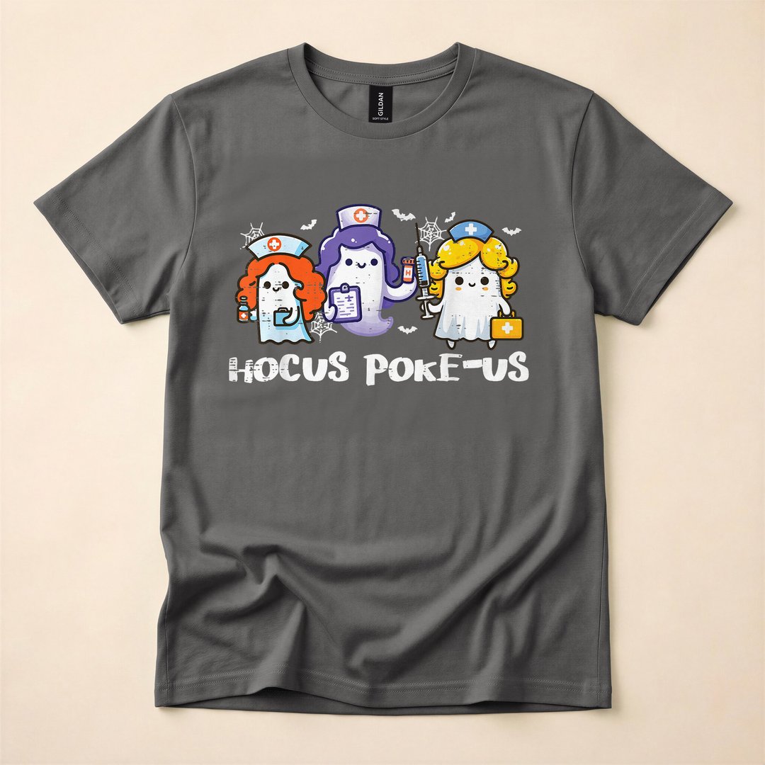 Hocus Poke Us Ghost Nurse Halloween Costume T-Shirt - photo 5