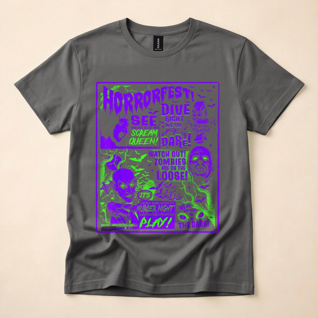 Vintage Halloween Classic Horror Movie Poster T-Shirt - photo 5