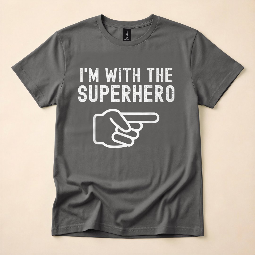 I'm With Superhero Funny Couples Halloween Costume T-Shirt - photo 5