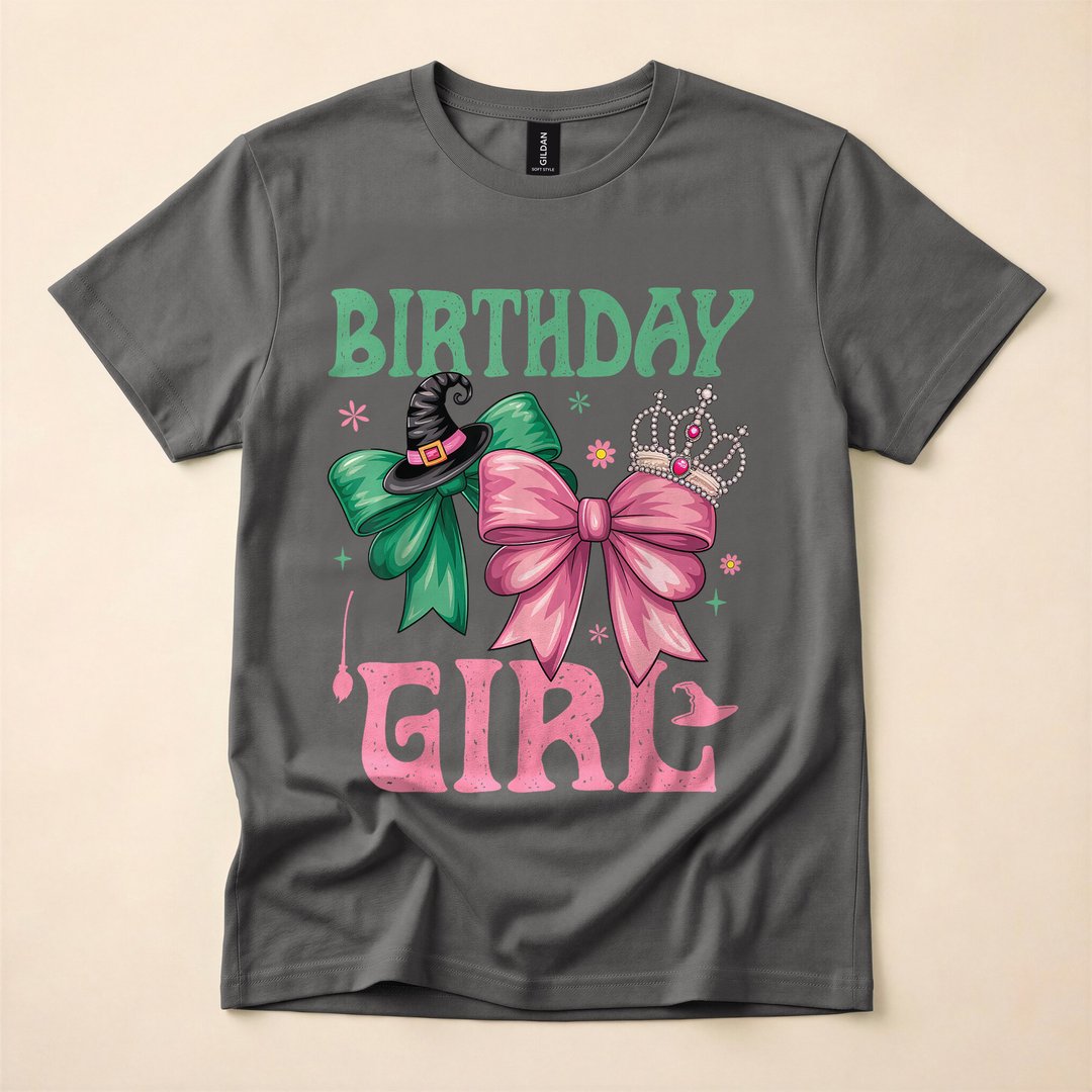 Birthday Witch Pink and Green Girls Halloween T-Shirt - photo 5