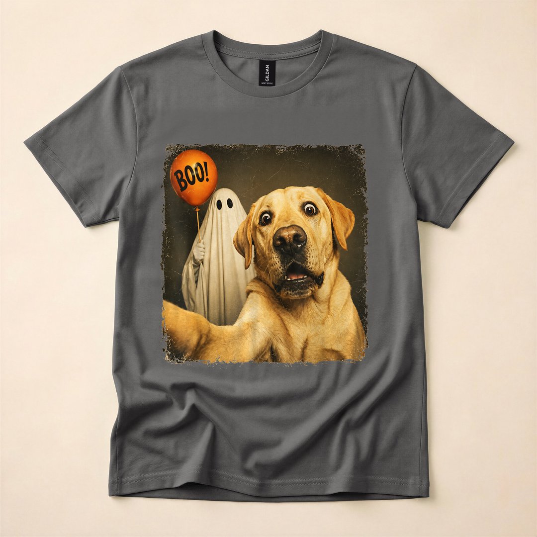 Boo Yellow Labrador Halloween Ghost Dog T-Shirt - photo 5