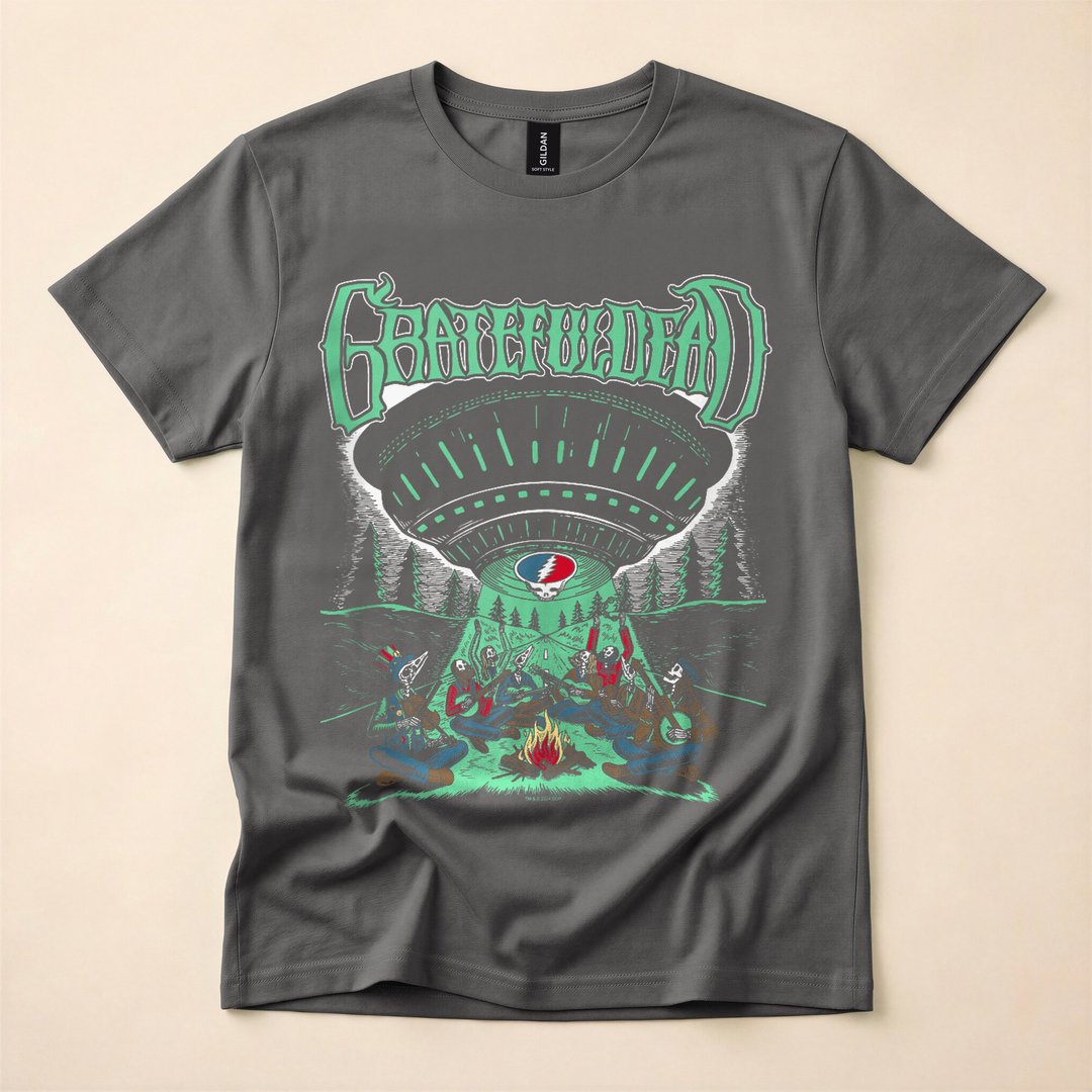 Grateful Dead Skeletons and Aliens Camping T-Shirt - photo 5