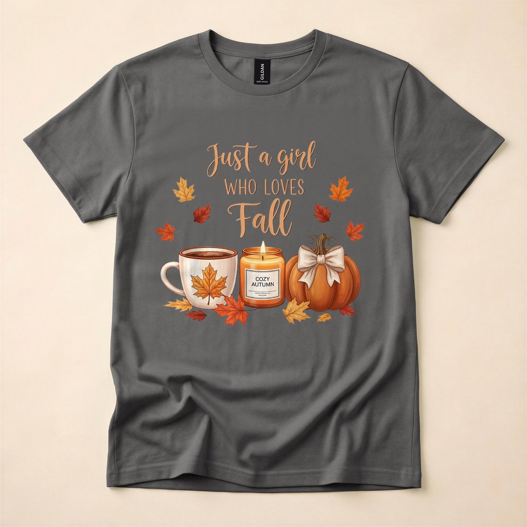 Just a Girl Who Loves Fall Pumpkins Cozy Autumn T-Shirt - photo 5