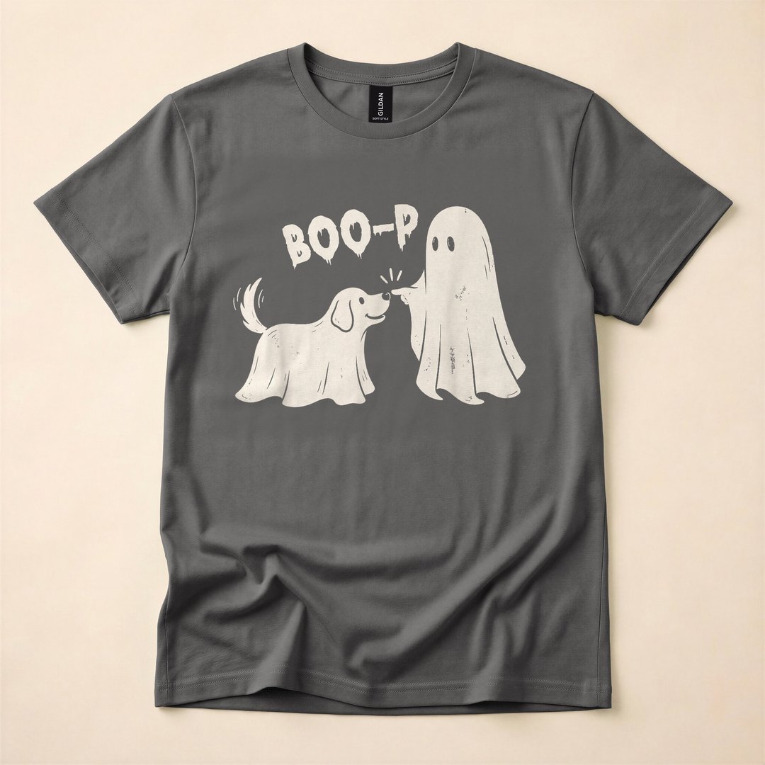 Boo-p Ghost Dog Funny Halloween Dog Mom T-Shirt - photo 5