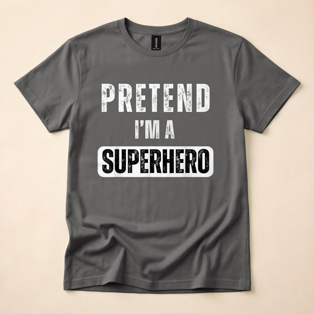 Pretend I'm a Superhero Lazy Halloween Costume T-Shirt - photo 5