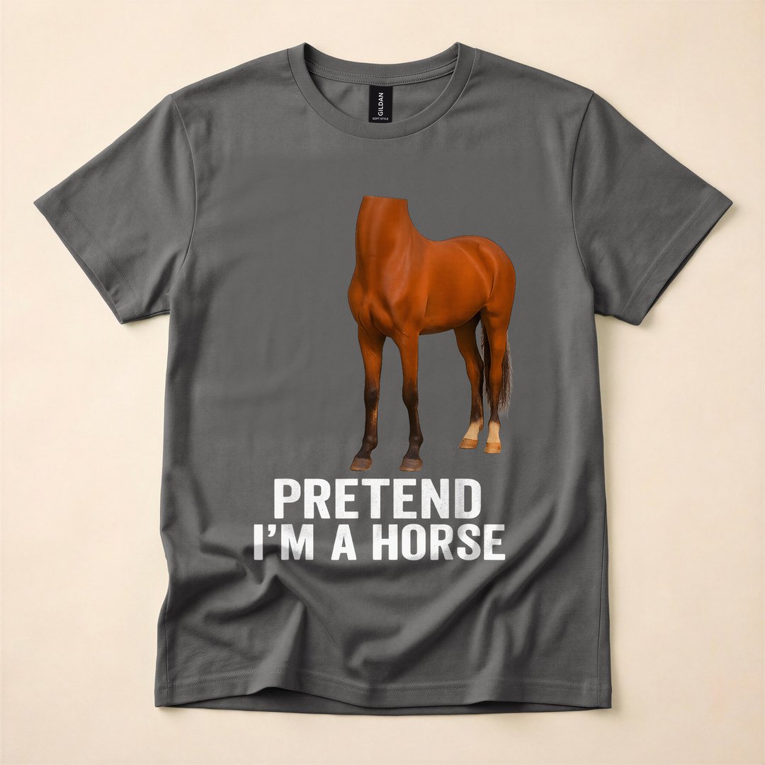Pretend I'm A Horse Funny Easy Halloween Costume T-Shirt - photo 5