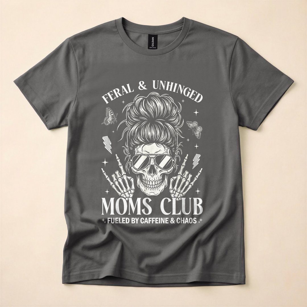 Feral and Unhinged Moms Club Skeleton Coffee T-Shirt - photo 5
