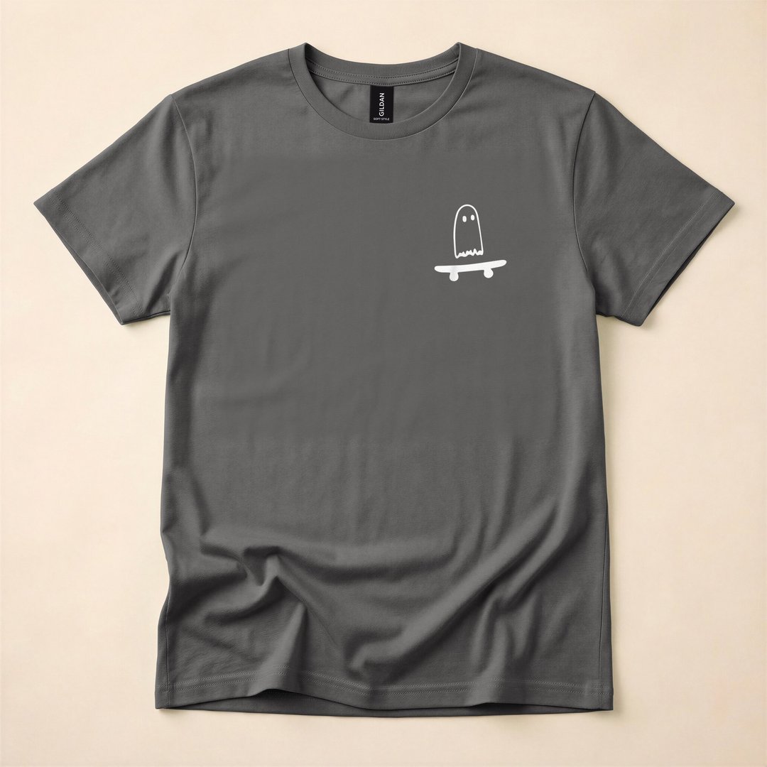 Lazy Ghost on a Skateboard Halloween Costume T-Shirt - photo 5