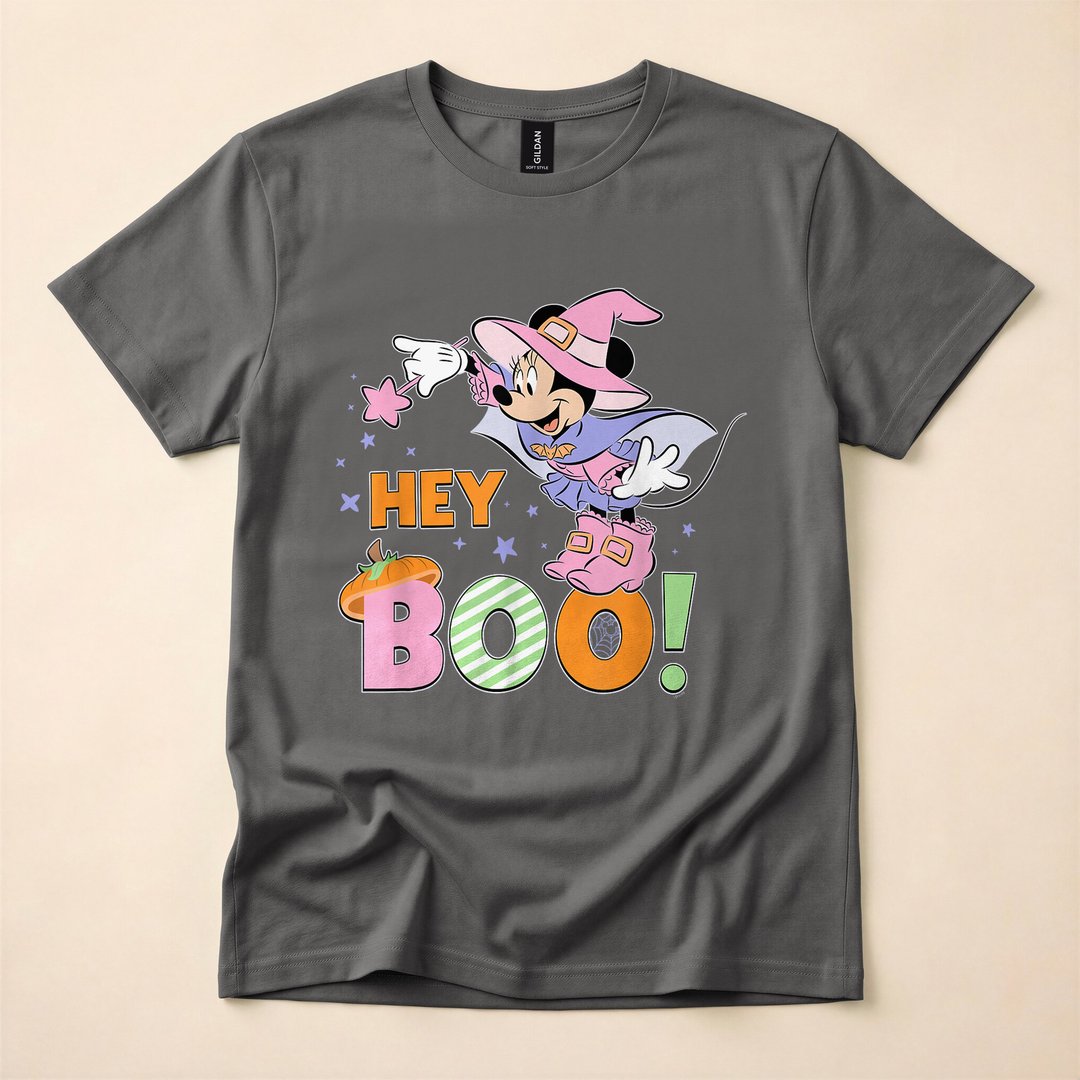 Minnie Mouse Hey Boo Cute Halloween Matching T-Shirt - photo 5