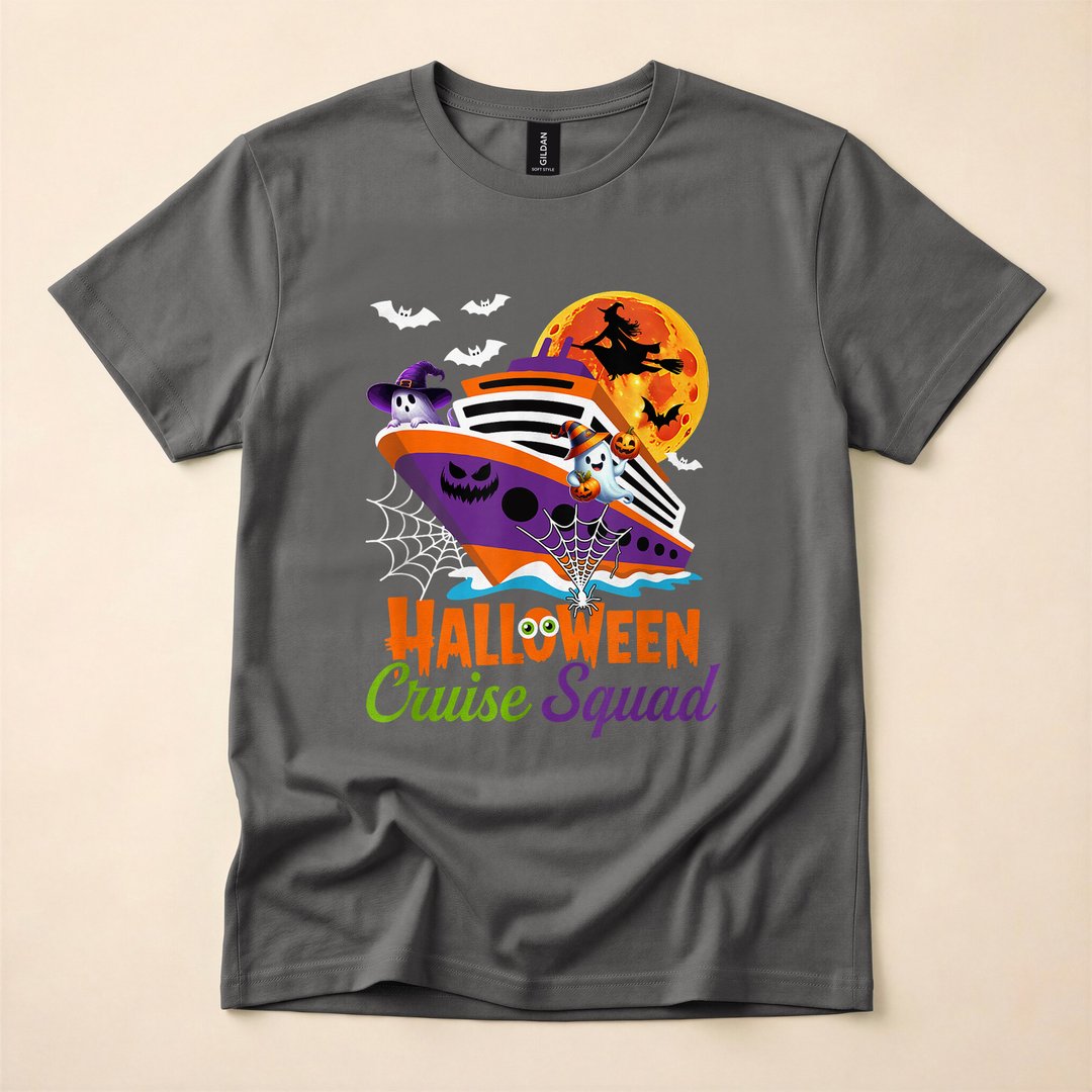 Halloween Cruise Squad Boo Ghosts and Witch Ship T-Shirt - photo 5