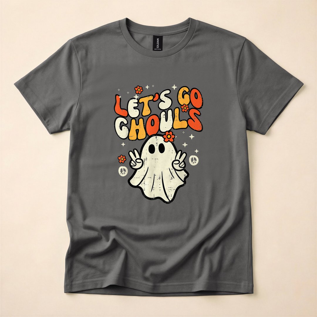 Let's Go Ghouls Retro Ghost Halloween Costume T-Shirt - photo 5