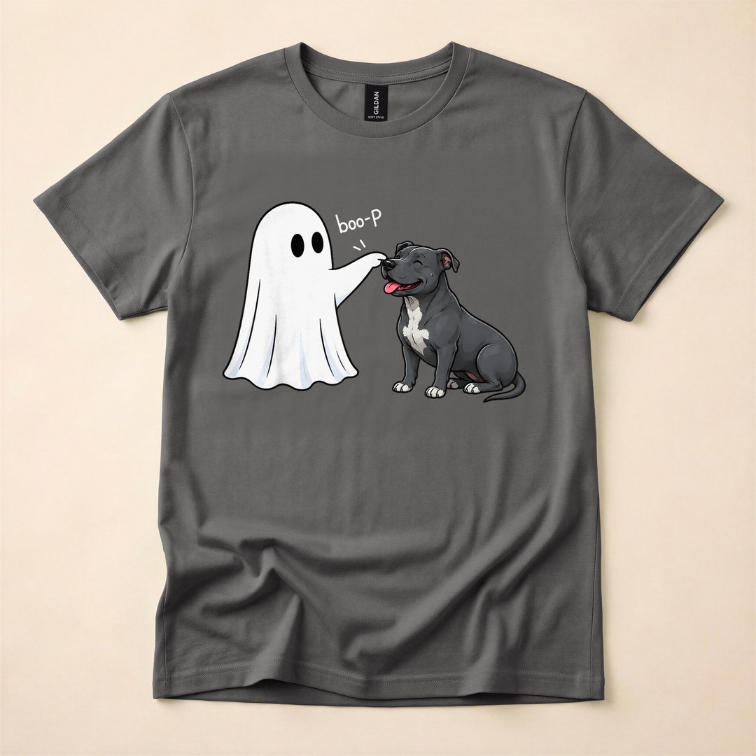 Pit Bull Ghost Nose Boop Halloween Dog Lover T-Shirt - photo 5