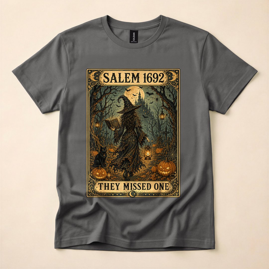 Salem 1692 They Missed One Tarot Card Witch T-Shirt - photo 5
