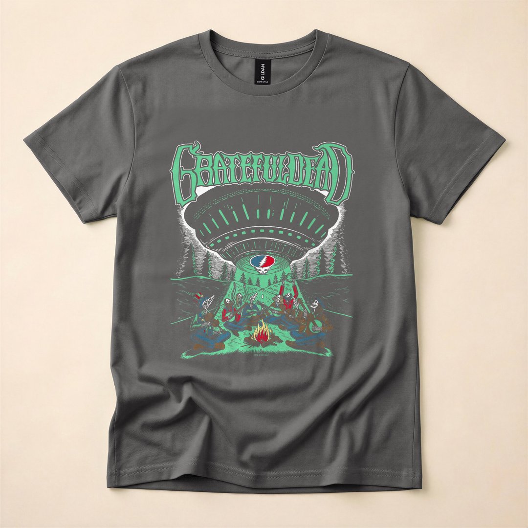 Grateful Dead Skeletons and Aliens Camping T-Shirt - photo 5