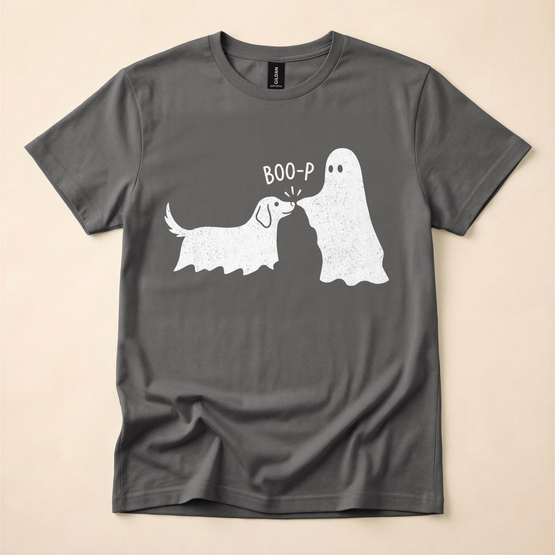 Boo-p Ghost Dog Funny Halloween Dog Mom T-Shirt - photo 5