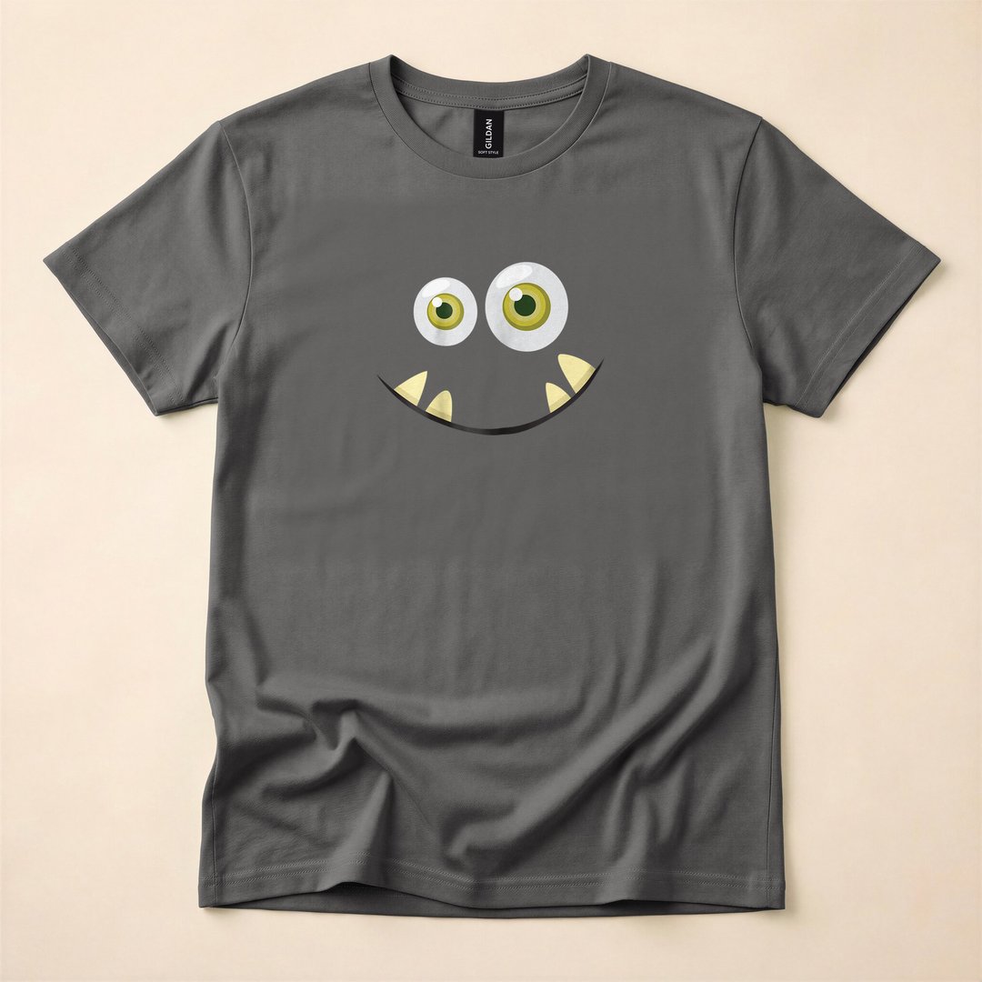 Scary Cute Monster Face Halloween Costume T-Shirt - photo 5