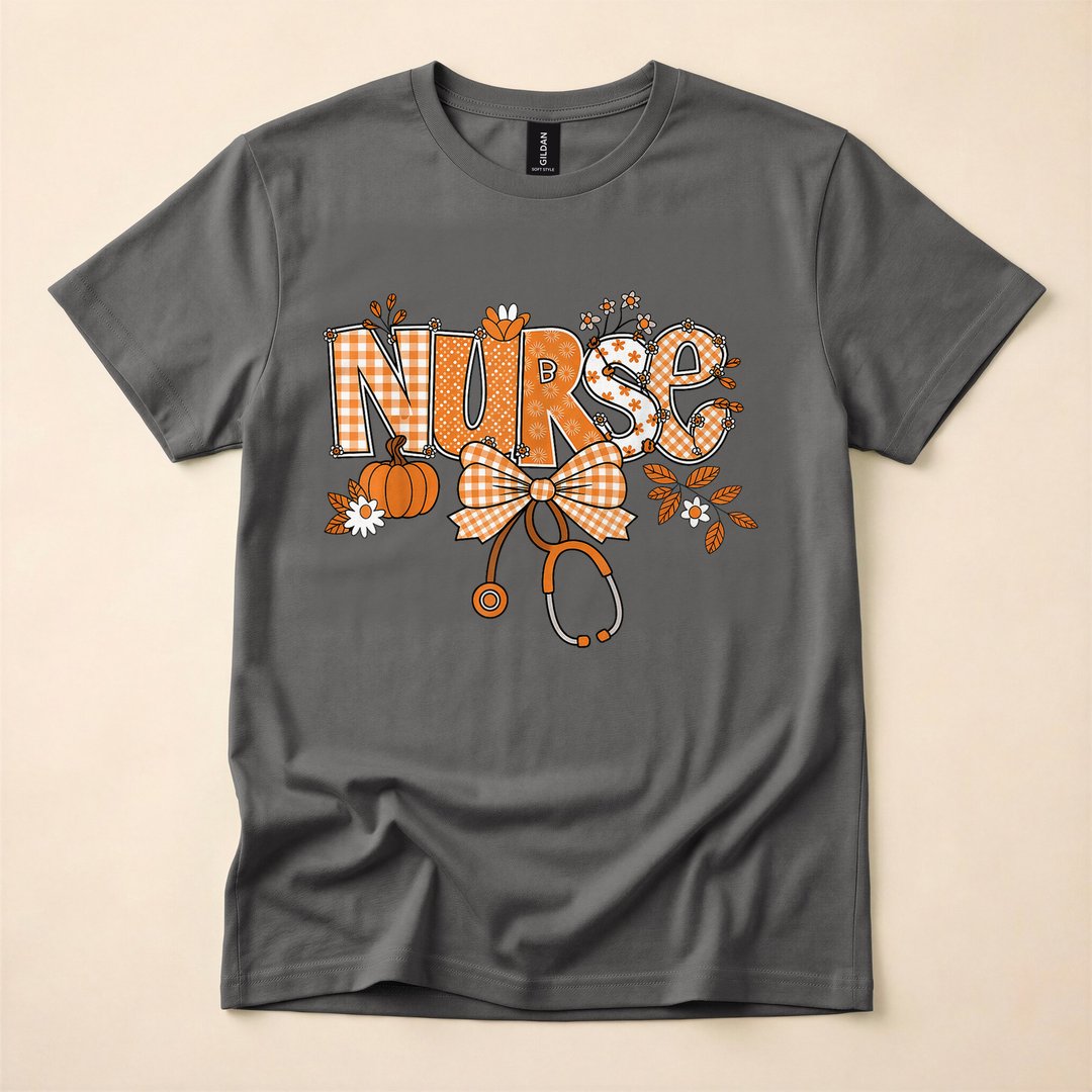 Retro Pumpkin Nurse Life Stethoscope Fall T-Shirt - photo 5