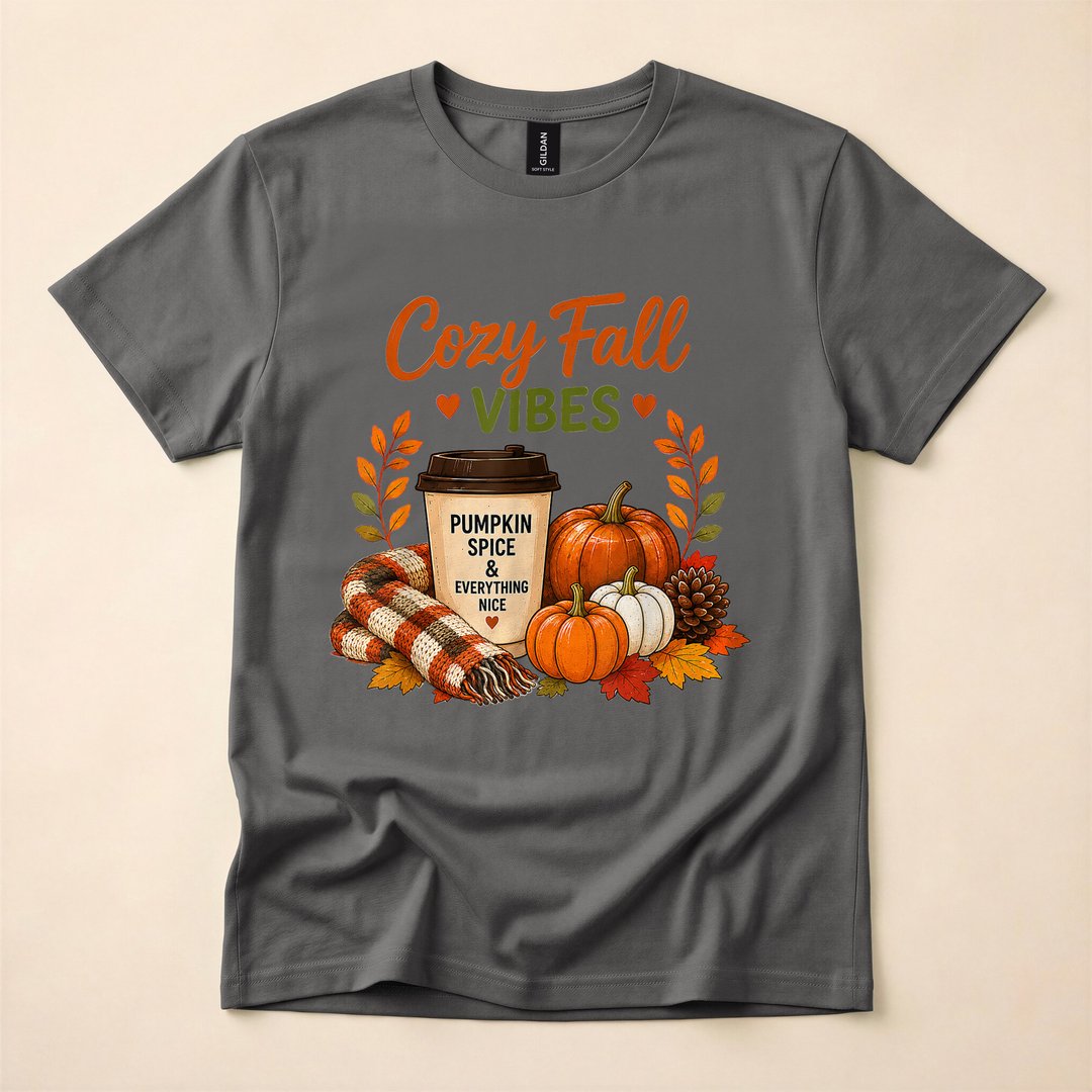 Cozy Fall Vibes Pumpkin Spice Autumn Coffee T-Shirt - photo 5