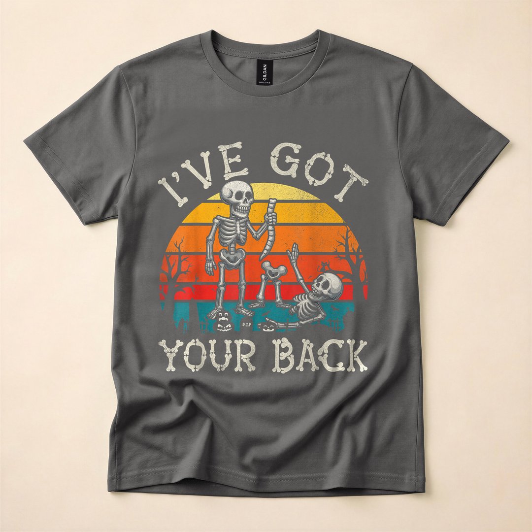 I've Got Your Back Retro Funny Skeleton Costume T-Shirt - photo 5