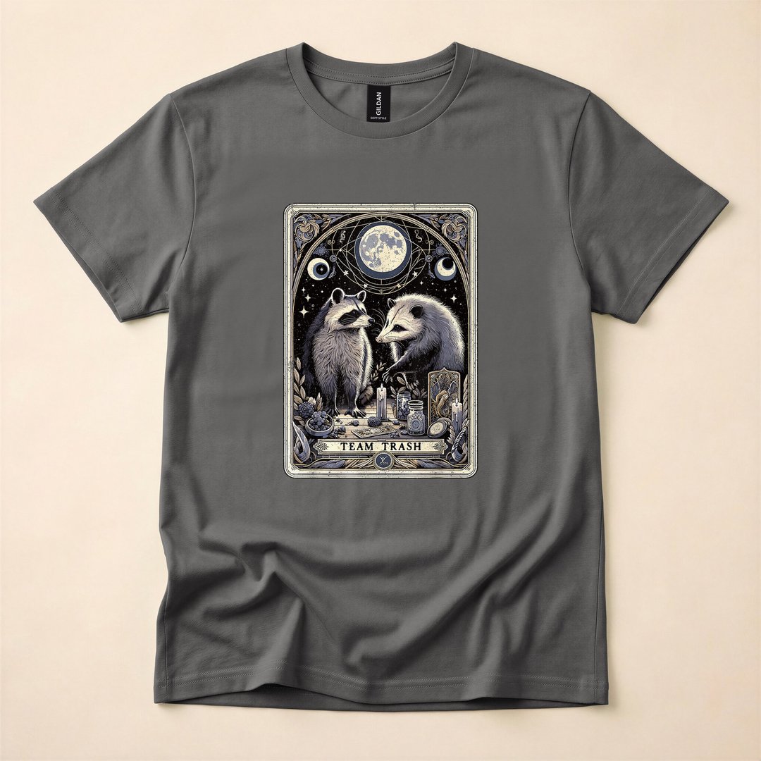 Team Trash Opossum Tarot Card Witchy Halloween T-Shirt - photo 5