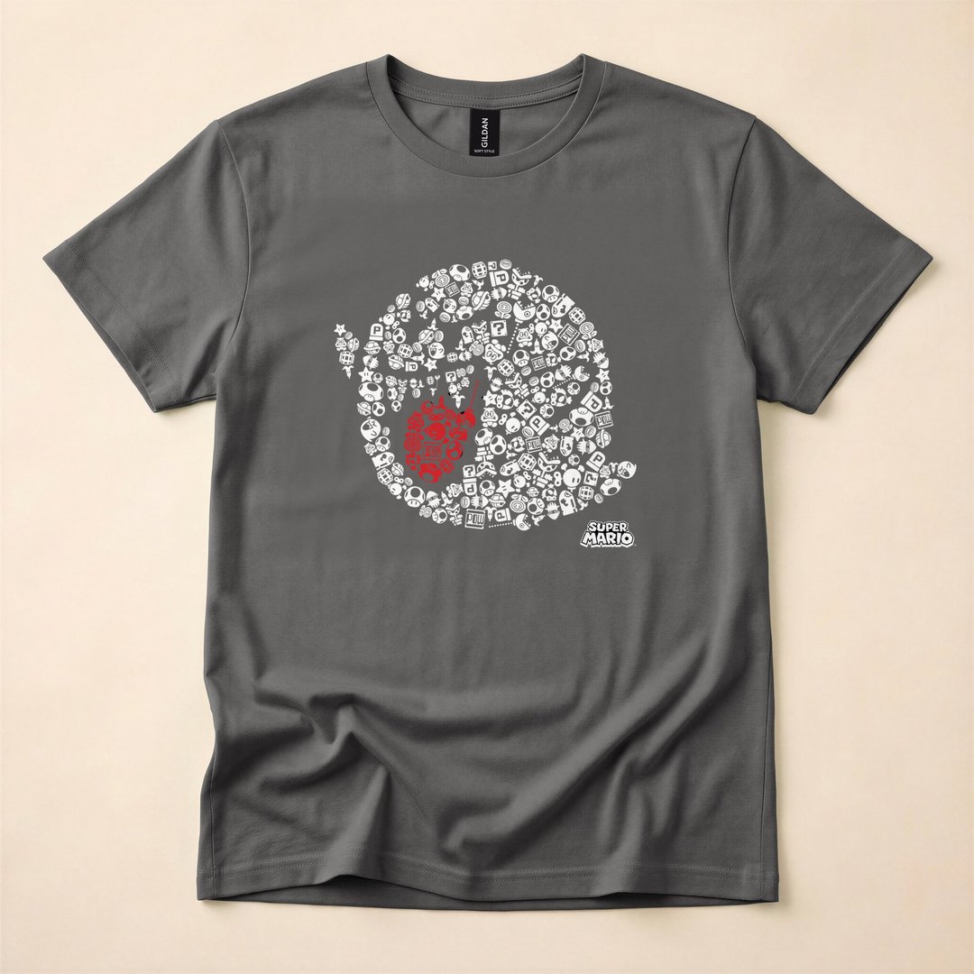 Super Mario Boo Ghost Portrait Halloween T-Shirt - photo 5