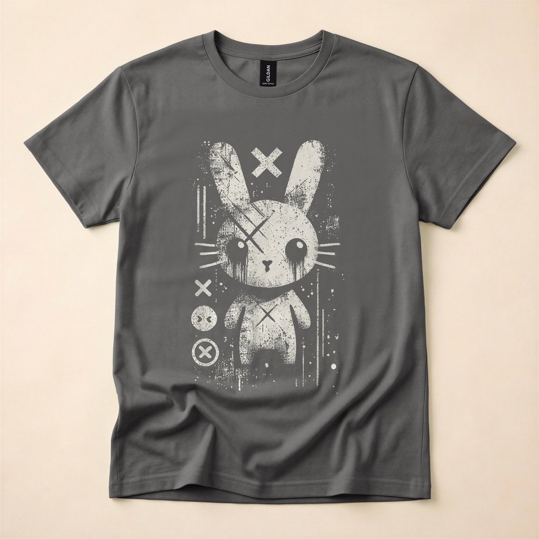 Creepy Cute Goth Bunny Kawaii Horror Rabbit T-Shirt - photo 5